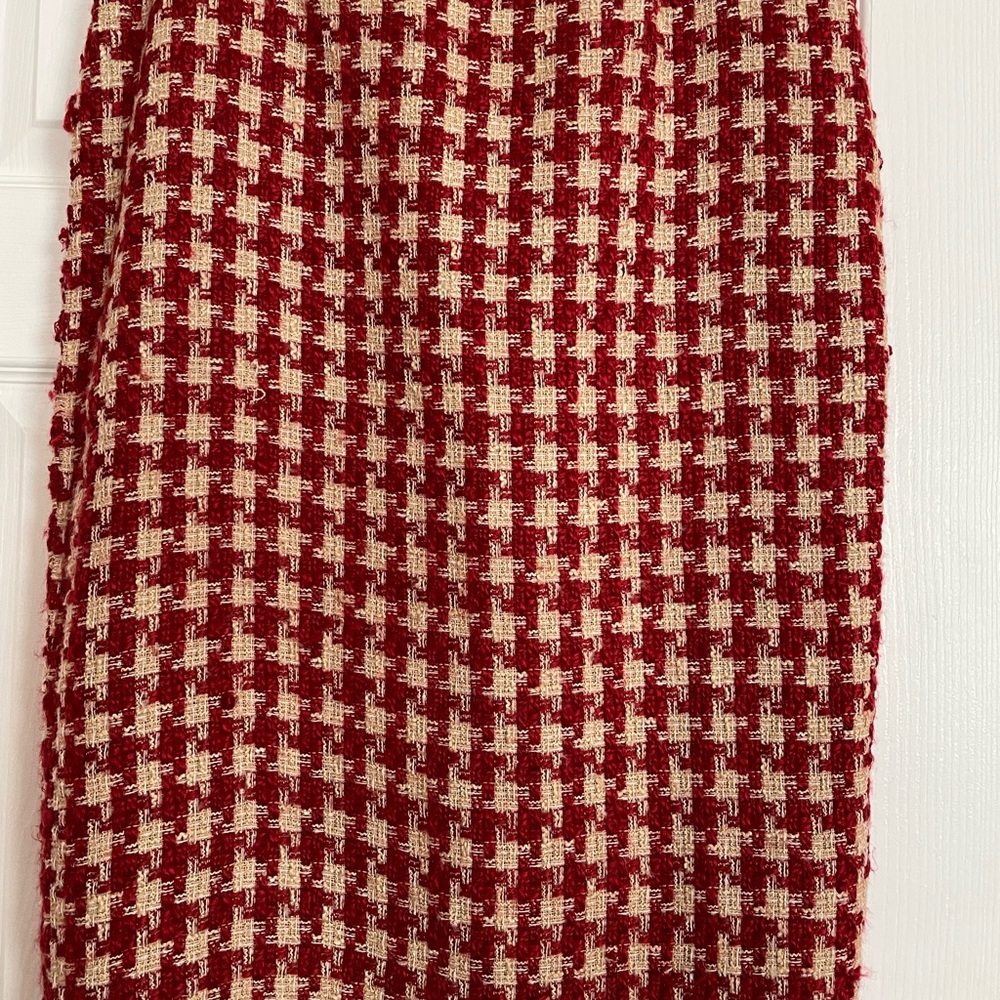 Red and cream skirt